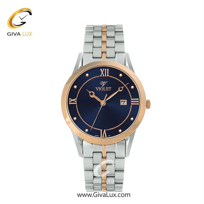 ساعت مچی اورجینال زنانه ویولت VIOLET رزگلد-نقره ای | رزگلد-نقره ای| سرمه ای| کد رفرنس 0578/2